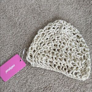 Edikted Cream Crochet Beanie Hat